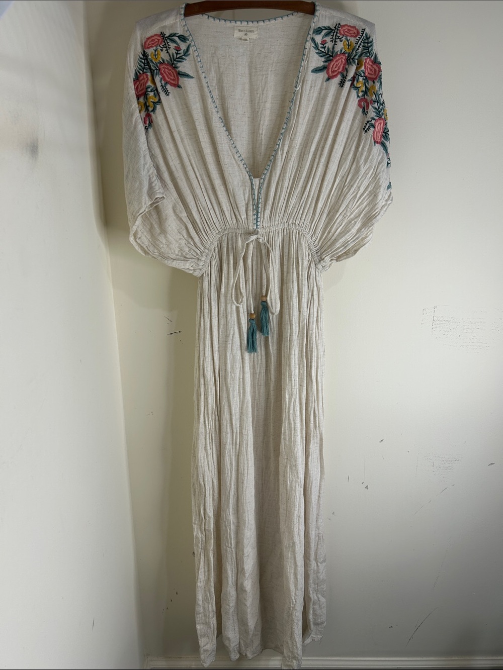 WORLD MARKET Floral Embroidered Kaftan Dress
Size Small/Medium - Picture 2 of 14